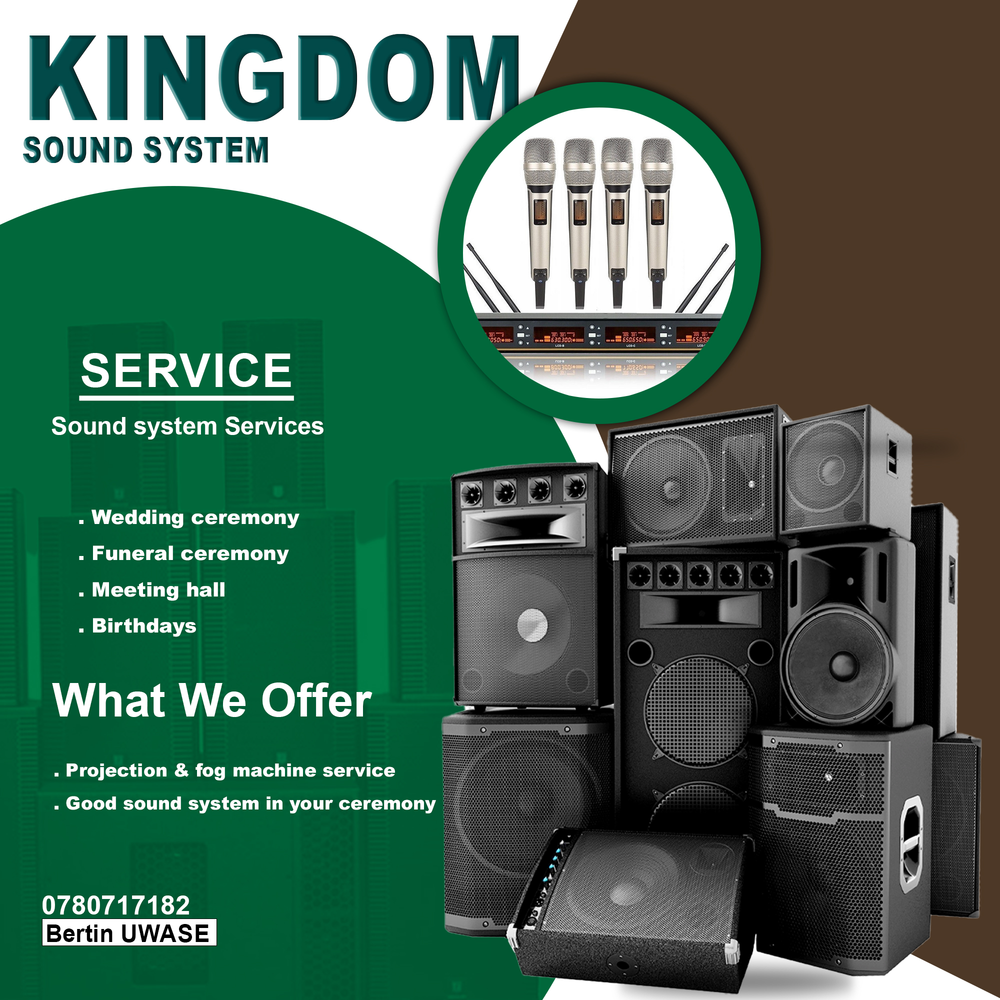 KINGDOM SOUND SYSTEM, Dukora sound mubirori bitandukanye kugiciro gito cyane